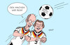 Cartoon: Steilvorlage (small) by Erl tagged politik,arbeit,alter,rente,rentenreform,kommission,vorschläge,koalition,umsetzung,steilvorlage,fußball,kopfball,merz,klingbeil,karikatur,erl