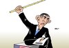 Cartoon: Strafaktion (small) by Erl tagged syrien,bürgerkrieg,rebellen,diktator,assad,cheniewaffen,giftgas,reaktion,usa,großbritannien,frankreich,präsident,barack,obama,strafaktion