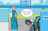 Cartoon: Tankstellenräuber (small) by Erl tagged politik,ölpreis,spritpreis,benzinpreis,anstieg,rekord,raub,tankstelle,tankstellenräuber,zapfpistole,karikatur,erl