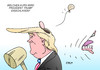 Cartoon: Trump Kurs (small) by Erl tagged usa wahl präsident donald trump populismus rassismus sexismus kurs richtung ungewissheit mund hirn gehirn holzhammer karikatur erl