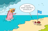 Cartoon: US-Strafzölle EU (small) by Erl tagged politik,usa,präsident,donald,trump,godzilla,androhung,strafzölle,eu,reaktion,scholz,karikatur,erl