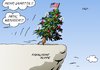 Cartoon: USA Haushalt (small) by Erl tagged usa,haushalt,fiscal,cliff,fiskalische,klippe,schulden,streit,demokraten,republikaner,weihnachte,christbaum,weihnachtsbaum,lametta