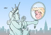 Cartoon: USA Spiegel (small) by Erl tagged usa,wahl,präsident,donald,trump,populismus,rechtspopulismus,rassismus,sexismus,spiegel,gesellschaft,freiheitsstatue,liberty,karikatur,erl