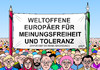 Cartoon: Weltoffene Europäer (small) by Erl tagged anschläge,charlie,hebdo,satire,zeitschrift,paris,attentäter,islamismus,trauermarsch,weltoffenheit,meinungsfreiheit,toleranz,intoleranz,islamfeindlichkeit,rechtspopulismus,rechtsextremismus,pegida,gegendemo,karikatur,erl