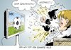 Cartoon: WM-Tipp (small) by Erl tagged fußball,weltmeisterschaft,wm,südafrika,start,tipp,koalition,schwarzgelb,streit,merkel,passivität