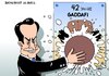Cartoon: Zuckerfest in Paris (small) by Erl tagged libyen,42,jahre,diktator,gaddafi,sturz,rebellen,bürgerkrieg,nato,einsatz,frankreich,sarkozy,konferenz,wiederaufbau,paris,ramadan,ende,zuckerfest
