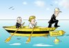 Cartoon: Zurückrudern (small) by Erl tagged schwarz gelb schäuble merkel westerwelle steuern steuersenkung rudern zurückrudern
