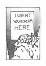 Cartoon: Finish It (small) by robobenito tagged dream,insert,here,imagine,imagination,holy,beautiful,goal,pinnacle,achievemnet,hopes,goals,hope,reach,climbing,hiking,view,wonderful,amazing,brilliant,ruins,stones,mountain,ineffible,magical,black,white,ink,pen,pencil,drawing,illustration