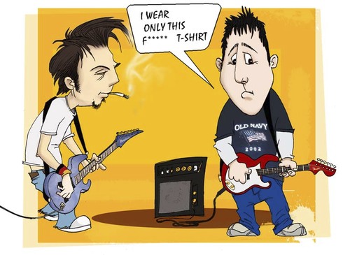 Cartoon: Me and Jeff (medium) by billfy tagged friend,me,my,rock,band,cartoon,playng,guitar