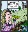 Cartoon: Kiss kiss kiss Ribit! (small) by Tony Zuvela tagged frog,princess,fairytale,fairy,tale,castle,medieval,spell,prince,tongue,french,kiss