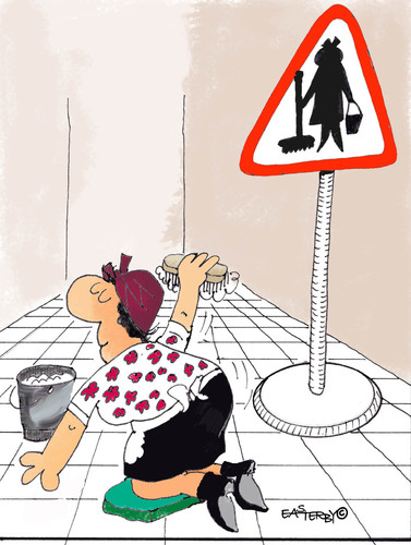 Cartoon: CLEANER (medium) by EASTERBY tagged handwerk,clean,putz,handwerk,clean,putz
