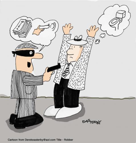 Cartoon: Daylight robbery (medium) by EASTERBY tagged robber,fear