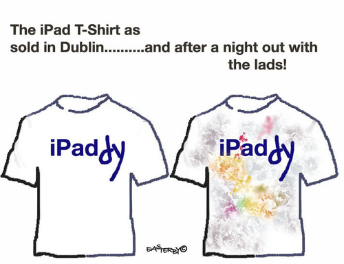 Cartoon: I PADdy T shirt (medium) by EASTERBY tagged pad,shirts