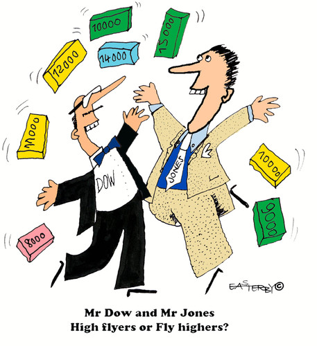 Cartoon: Jow Dones Number Show (medium) by EASTERBY tagged finance,crisis