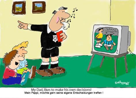 Cartoon: Own decisions (medium) by EASTERBY tagged football,kids,tv,