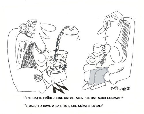 Cartoon: SNEAKY SNAKE (medium) by EASTERBY tagged pets,old,ladies