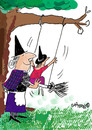 Cartoon: Mrs and Miss Witch (small) by EASTERBY tagged witches