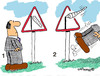 Cartoon: Road Signs 6 (small) by EASTERBY tagged road,works,signs