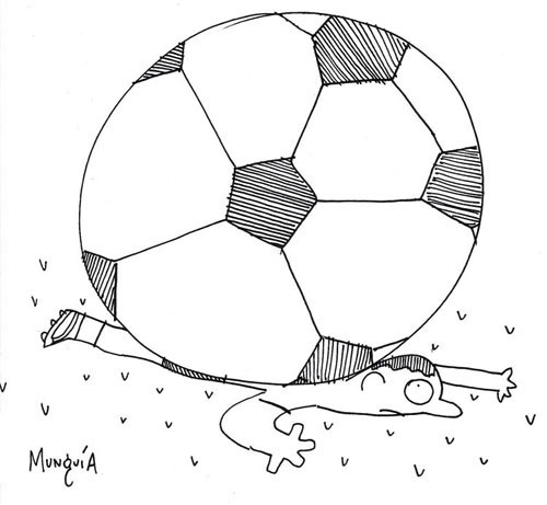 Cartoon: auuch (medium) by Munguia tagged futball,soccer,world,cup,munguia,globo,ballon,ball,sports