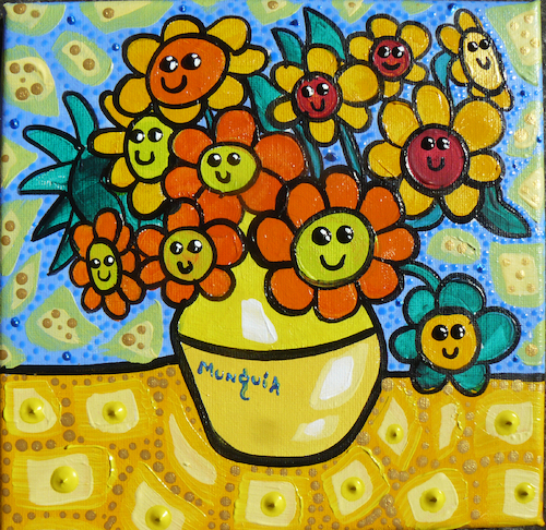 Cartoon: Flowers (medium) by Munguia tagged sunflowers,flowers,vincent,van,gogh,famous,paintings,parodies,parody,spoof,version