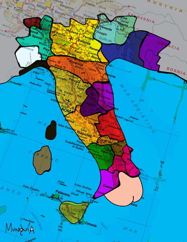 Cartoon: Gen-italia - Genitali (medium) by Munguia tagged italy,italia,map,genitalia,genital,dick,munguia,costa,rica,humor,grafico,cartografia,cartograph
