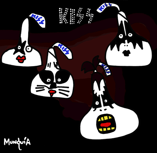 Cartoon: Kisses (medium) by Munguia tagged kiss,cover,album,parody,70s,rock,kisses,chocolate,choco,hersheys