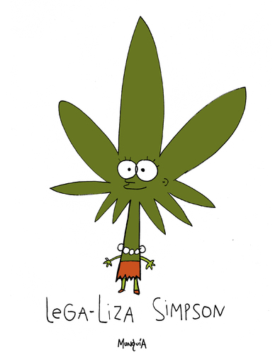 Cartoon: LegaLiza Simpson (medium) by Munguia tagged legalize,it,marihuana,simpsons,lisa
