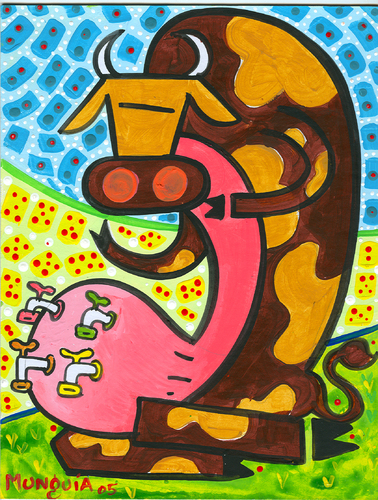 Cartoon: Multicolor Cow (medium) by Munguia tagged mutant,cow,milk,flavored