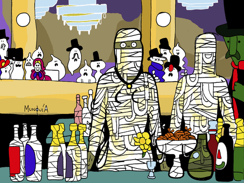 Cartoon: Mummy (medium) by Munguia tagged bar,at,the,folies,bergere,edouard,manet,mummy