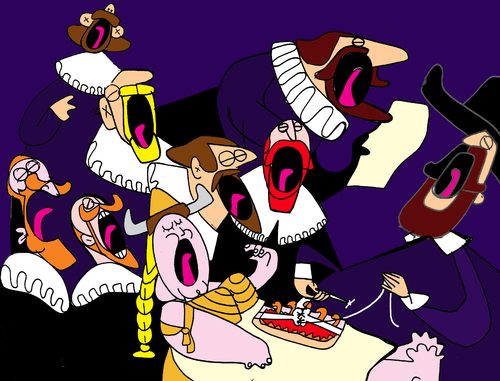 Cartoon: Opera (medium) by Munguia tagged rembrant,anatomy,class,dr,tulp,munguia,joke,opera,fat,lady,sings,vikinga,parody,parodies