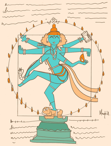 Cartoon: Shiva Vitruvian (medium) by Munguia tagged vitruvio,vitruvian,shiva,god,religion,art,da,vinci,code,leonardo,munguia
