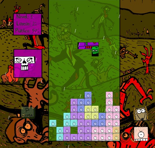 Cartoon: Tetrix - A tetris parody to play (medium) by Munguia tagged video,game,tetris,tetrix,monsters,vampire,dracula,warewolf,mummy,horror,munguia,calcamunguias