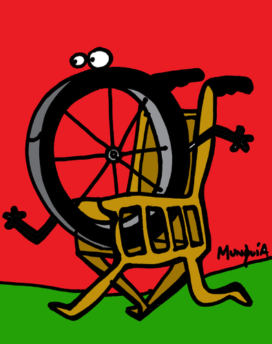 Cartoon: wheelchair (medium) by Munguia tagged wheel,chair,rueda,silla,de,munguia,costa,rica,humor,grafico,caricatura