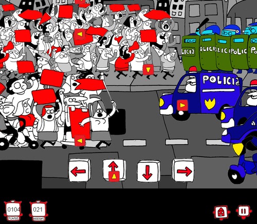 Cartoon: Manifestation VideoGame (medium) by Munguia tagged costa,rica,no,se,deja,videojuego,free,game,video,manifestation,protest,civil,expresion
