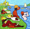 Cartoon: Bathers (small) by Munguia tagged bathers,at,asnieres,george,seurat,famous,paintings,parodies,parody,cartoon,dogs,perros