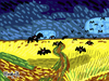 Cartoon: Bats (small) by Munguia tagged wheatfield,with,crows,bats,vampires,parody,version,van,gogh