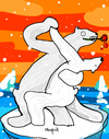 Cartoon: Last Tango Polar (small) by Munguia tagged tango,polar,bear,global,warming,danger,species,ice,rose,dance,baile,argentina,polo,norte,pole,north