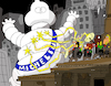 Cartoon: Michelin Vs Ghostbusters (small) by Munguia tagged michelin,ghostbusters,stay,puft,marshmellow,man,malvadisco,cazafantasmas,parodia,parody,spoof