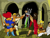 Cartoon: Oath of Swords (small) by Munguia tagged oath,of,the,horatii,louis,david,thundercats,he,man,luke,skywalker,jedi,star,wars,swords