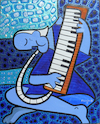 Cartoon: Old Melodica player (small) by Munguia tagged air piano melodic melodica key picasso pablo famous paintings parodies