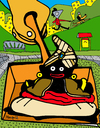 Cartoon: Pick up Mr Popo (small) by Munguia tagged mr,popo,dragon,ball,manga,munguia,costa,rica,pupu,caca,dog,perro,park,hiking,walking,running,exercise