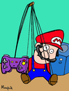 Cartoon: Puppet (small) by Munguia tagged mario,bros,video,games,nintendo,puppet,mupet,control,videogames,gamecube