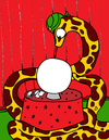 Cartoon: pythoness (small) by Munguia tagged python,pythoness,piton,pitonisa,cristal,ball,future,madam