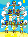 Cartoon: Ra Ra Ra (small) by Munguia tagged cheer,leader,pyramid,egypt,egipto,ra,rah,god