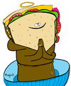 Cartoon: Saintwich (small) by Munguia tagged sandwich,food,saint,soda,munguia,costa,rica