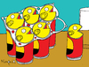 Cartoon: Six Pack Man (small) by Munguia tagged pac man video games arcade beer can six pack alcohol atari
