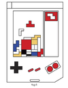 Cartoon: Tetris Mondrian (small) by Munguia tagged tetris,mondrian,video,games,game,boy,gameboy,bricks,munguia,costa,rica,caricaturas,humor,grafico,cartoon