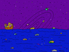 Cartoon: Universal Flood (small) by Munguia tagged flood,noah,arc,ark,universe,space