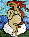 Cartoon: Venus Embarazada (small) by Munguia tagged boticelli,venus,birth,munguia,pregnancy,embarazo,reproduction,love,wife,portrait,personal,shell,renacimiento
