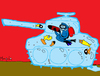 Cartoon: Water tank (small) by Munguia tagged water,tank,diver,diving,war,fish,h2o,munguia,caricatura,costa,rica,humor,grafico,pun